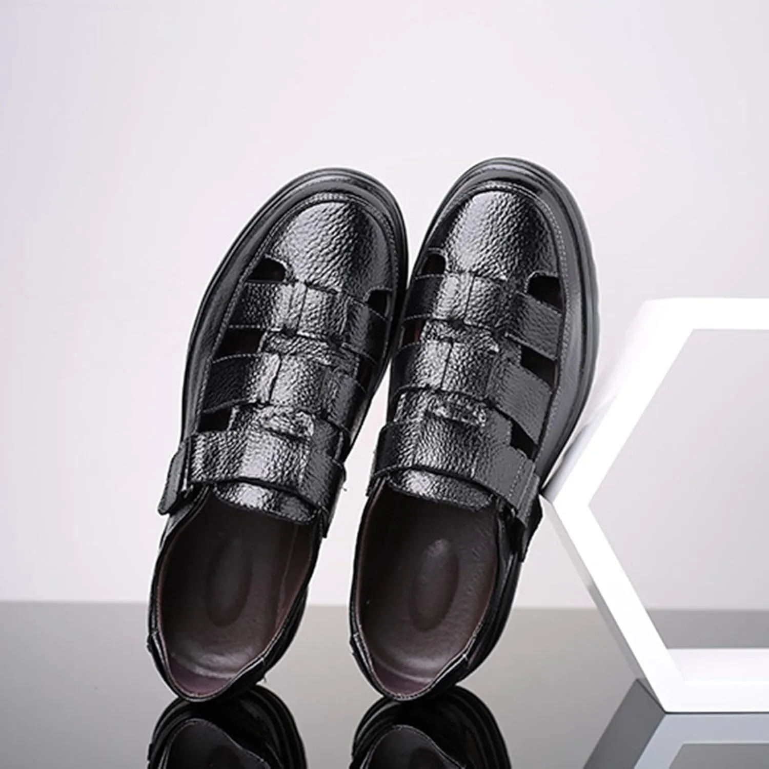 Mens Dress Sandals Fashion Brown Working Business Sandal Summer Breathable Synthetic Office Oxfords Cocktail Party Formal Shoes