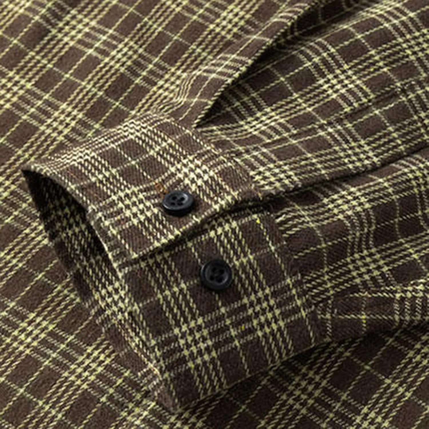 Mens Dress Shirts Long Sleeve Flannel Shirt with Pocket Warm Casual Soft Button Down Plaid Vintage Shirt Plus Size