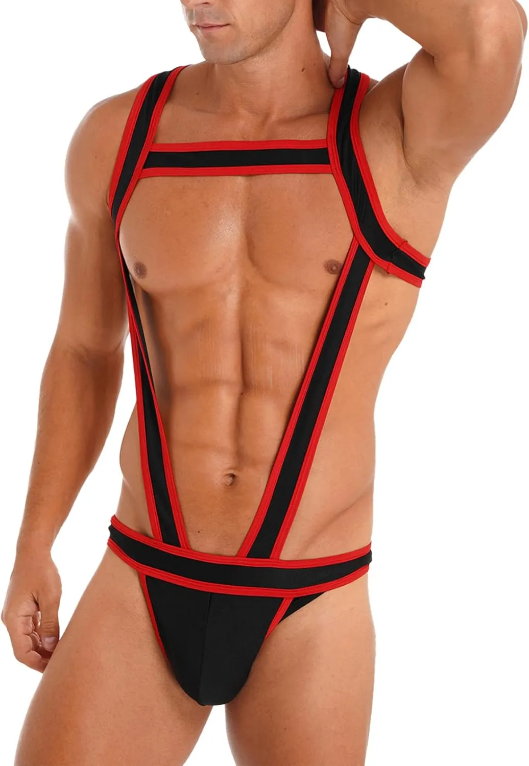 Men's Elastic Body Chest Harness Bandage Lingerie Jock Straps Bodysuits Bulge Pouch Jumpsuits