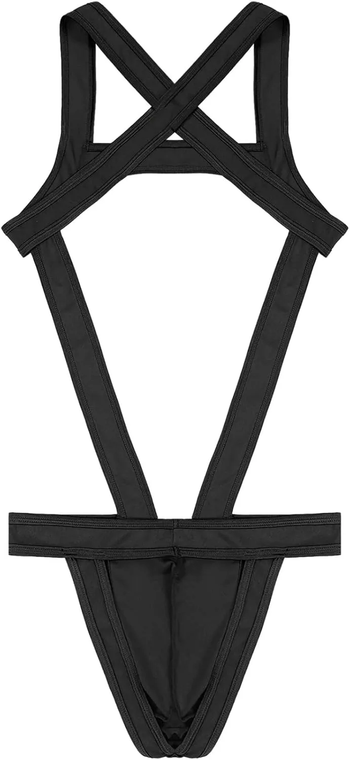 Men's Elastic Body Chest Harness Bandage Lingerie Jock Straps Bodysuits Bulge Pouch Jumpsuits