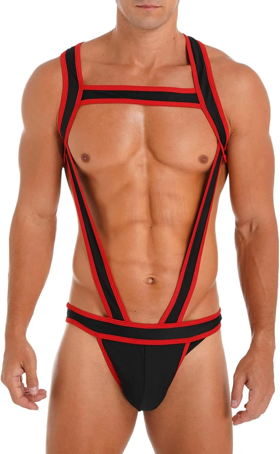 Men's Elastic Body Chest Harness Bandage Lingerie Jock Straps Bodysuits Bulge Pouch Jumpsuits