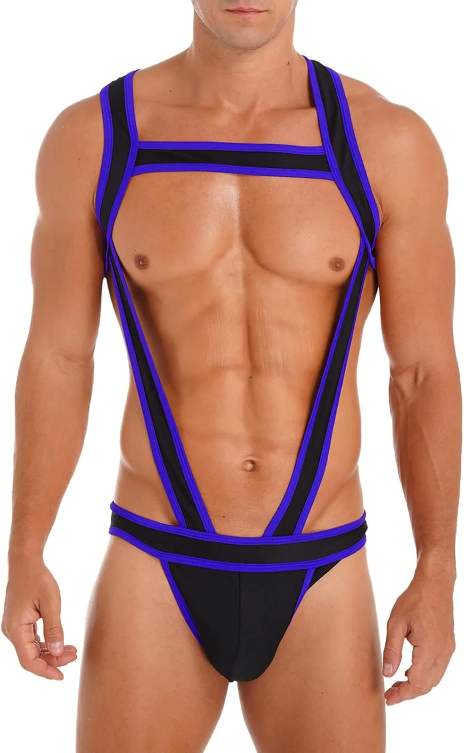 Men's Elastic Body Chest Harness Bandage Lingerie Jock Straps Bodysuits Bulge Pouch Jumpsuits