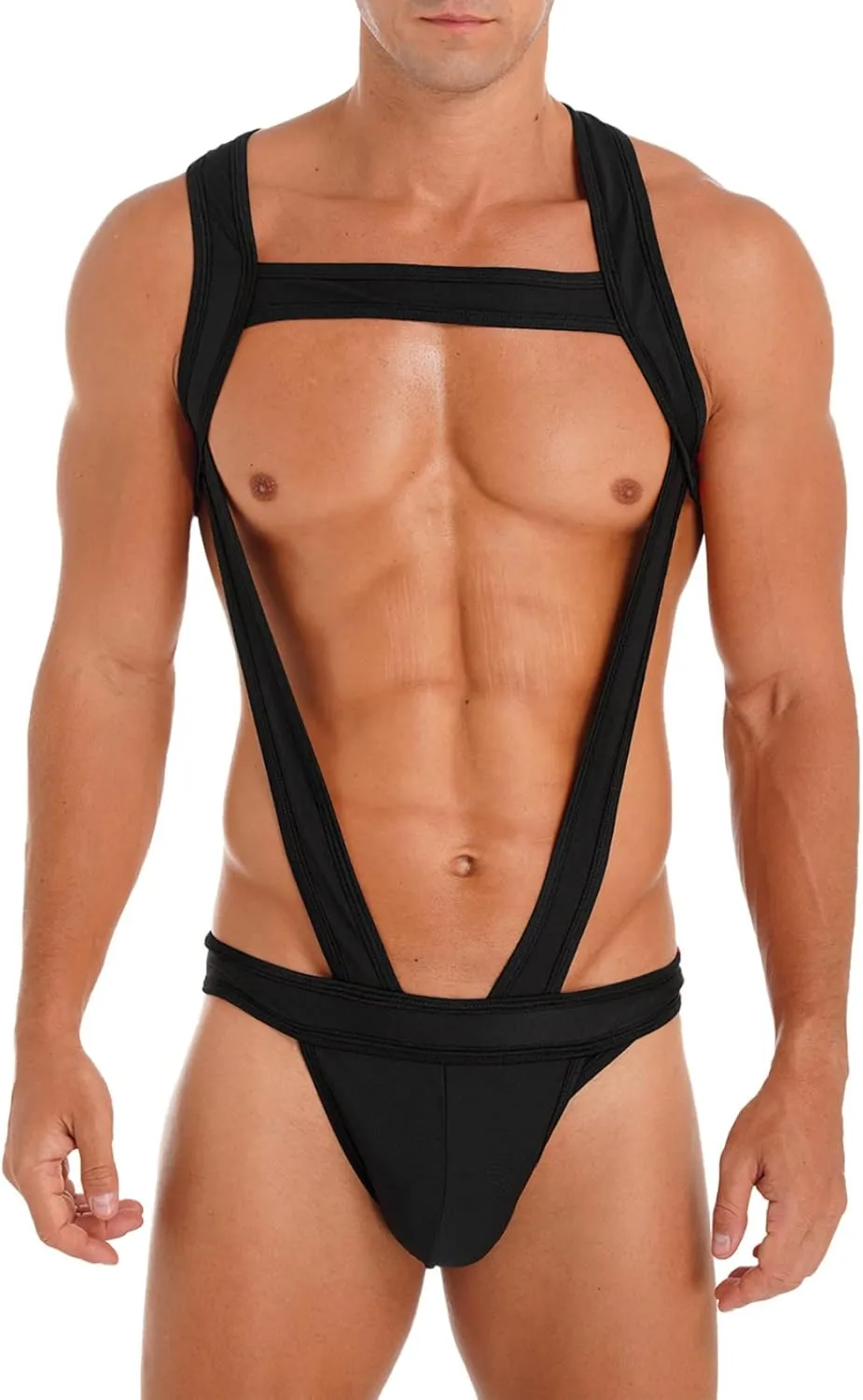 Men's Elastic Body Chest Harness Bandage Lingerie Jock Straps Bodysuits Bulge Pouch Jumpsuits