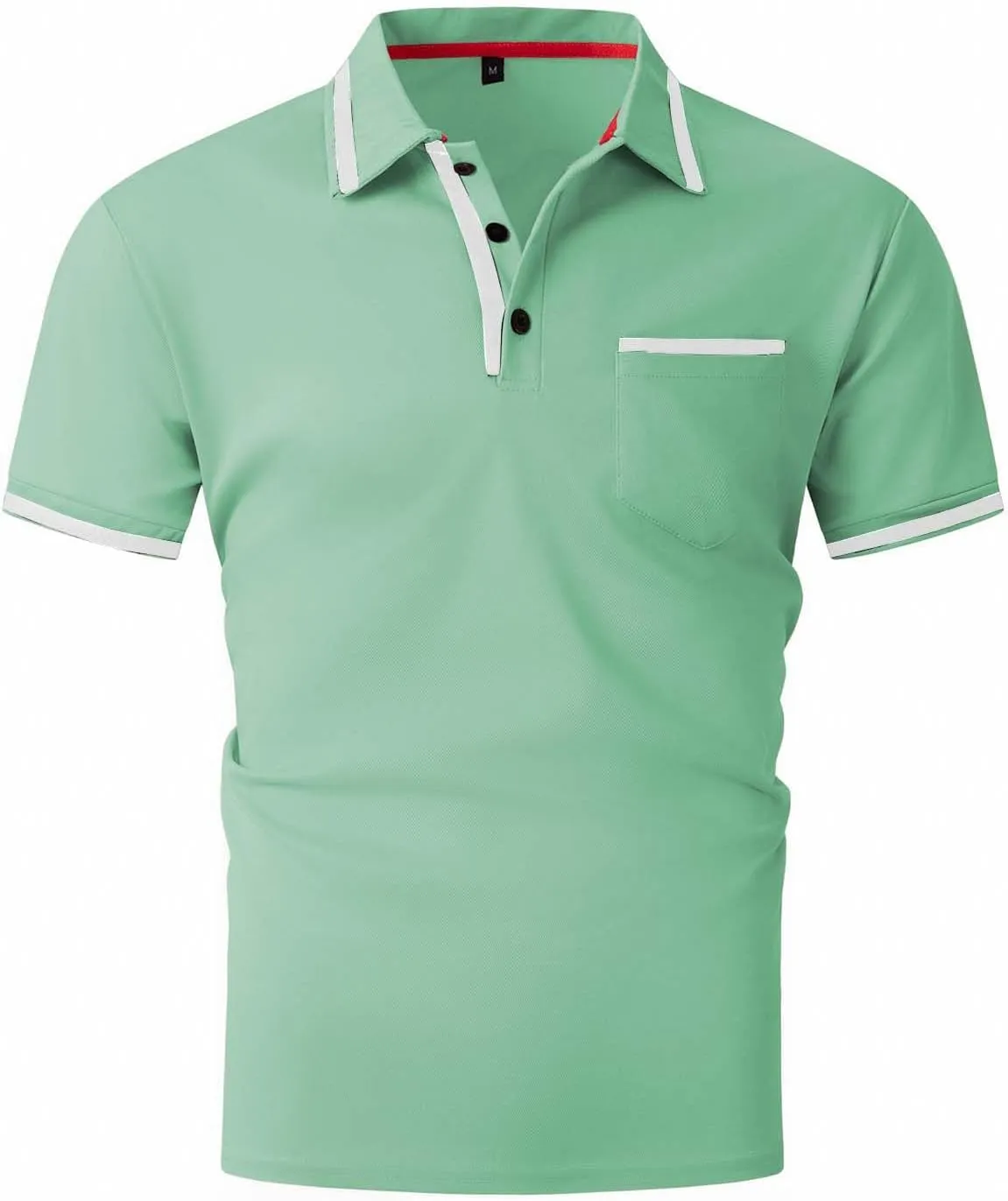 Men's Golf Polo Shirts Button Down Short Sleeve Classic Fit Blouse Tunic Tops Gym Muscle Tees Sports Workout Shirts