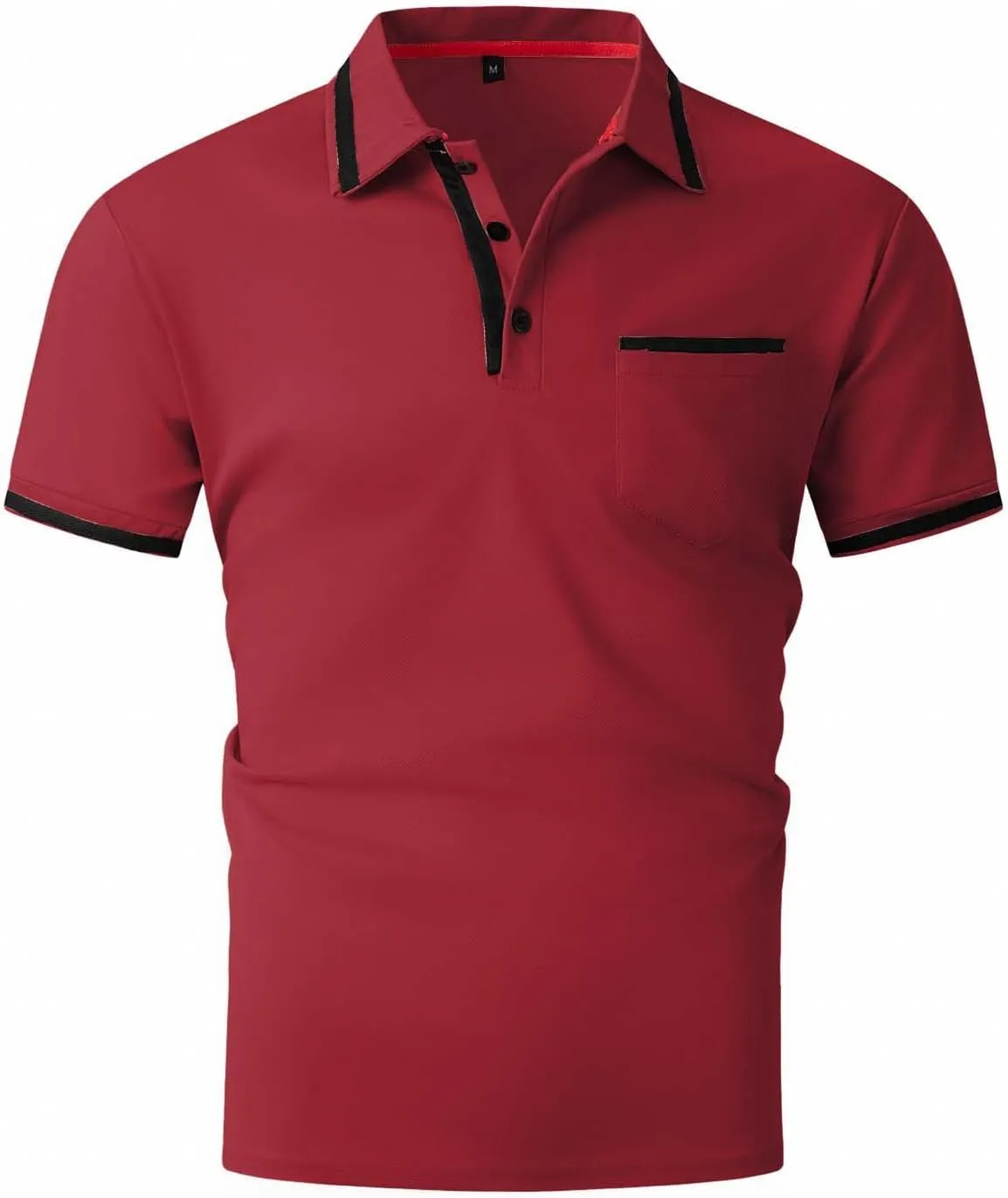 Men's Golf Polo Shirts Button Down Short Sleeve Classic Fit Blouse Tunic Tops Gym Muscle Tees Sports Workout Shirts