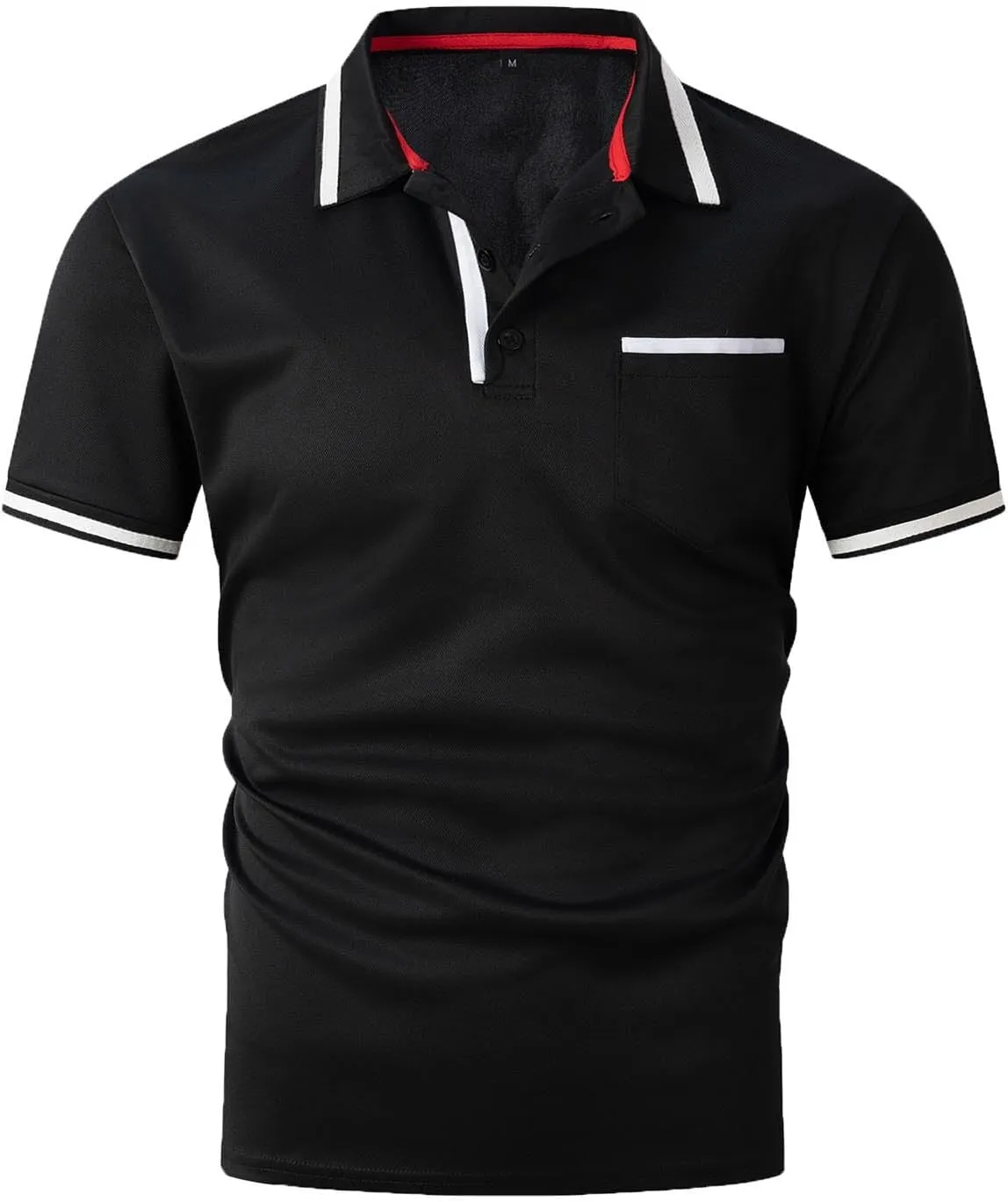 Men's Golf Polo Shirts Button Down Short Sleeve Classic Fit Blouse Tunic Tops Gym Muscle Tees Sports Workout Shirts
