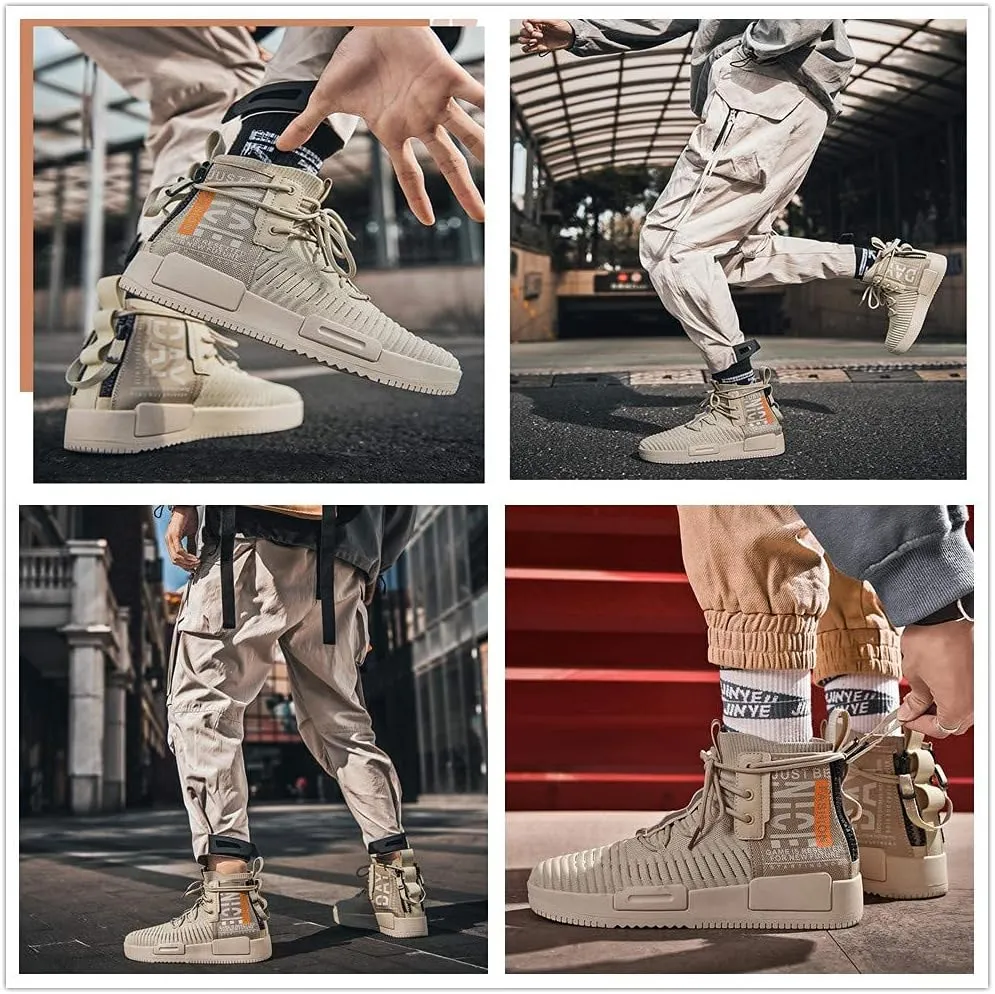 Mens High Top Fashion Sneaker Casual Slip on Walking Shoes for Men