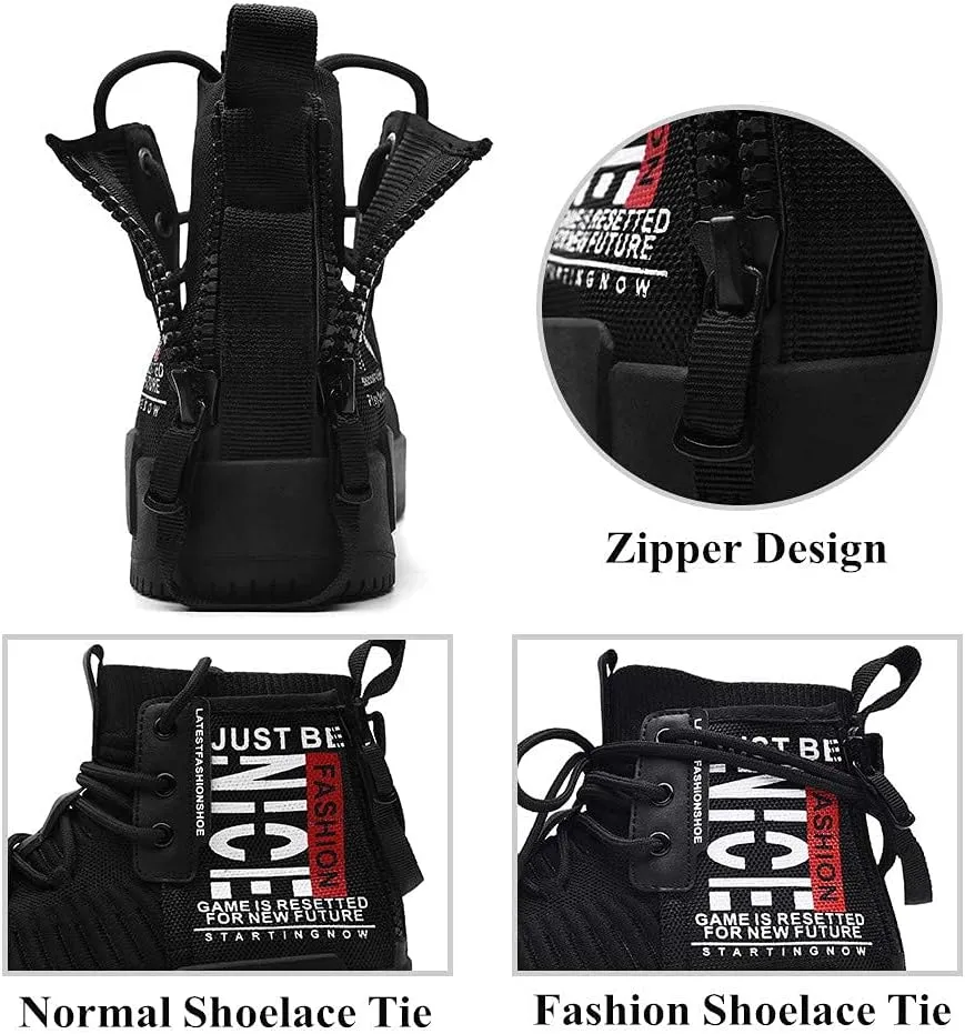 Mens High Top Fashion Sneaker Casual Slip on Walking Shoes for Men