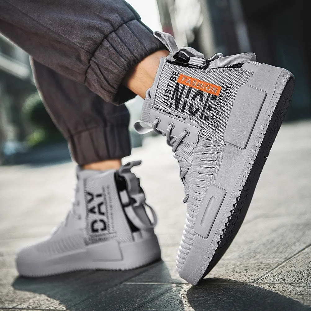 Mens High Top Fashion Sneaker Casual Slip on Walking Shoes for Men