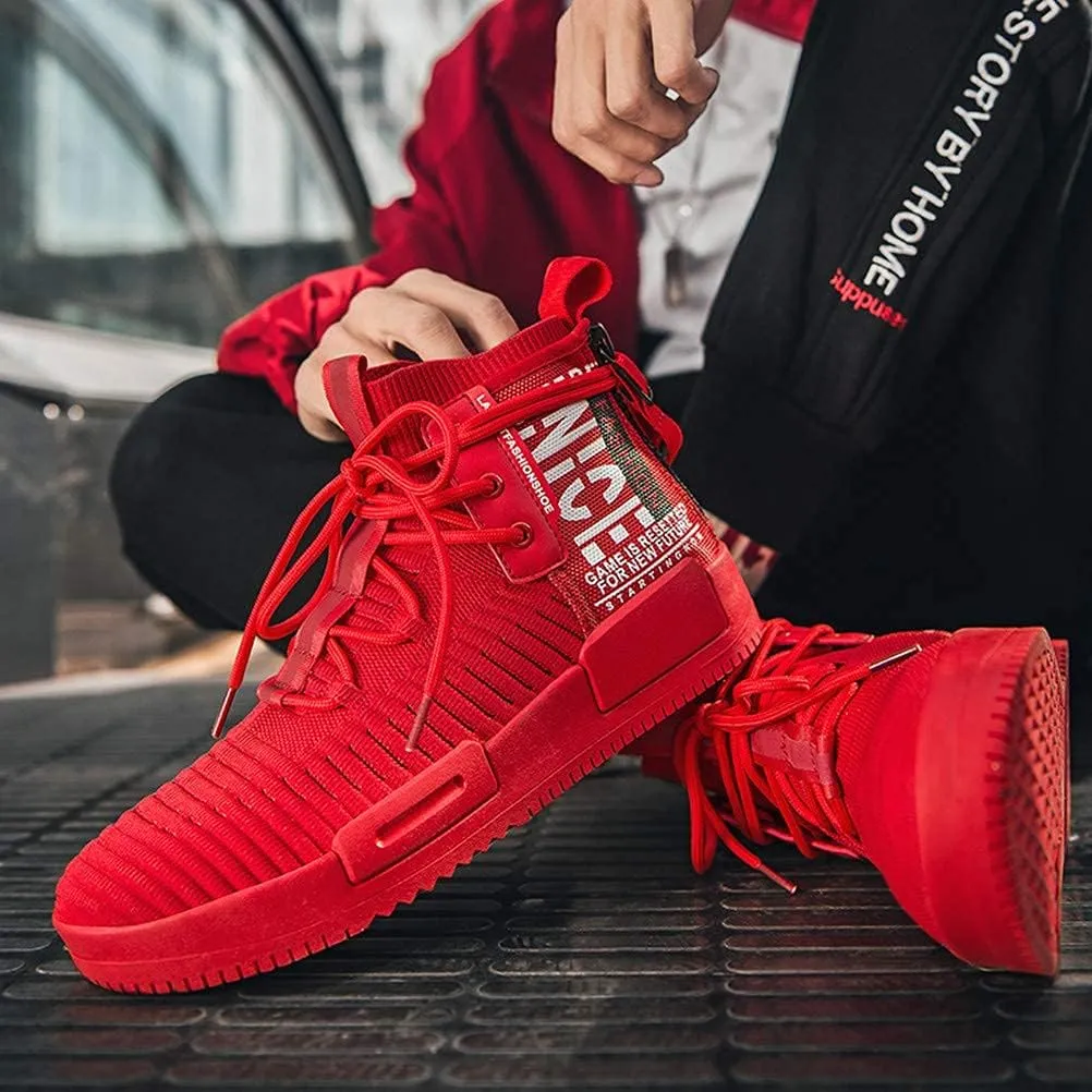 Mens High Top Fashion Sneaker Casual Slip on Walking Shoes for Men