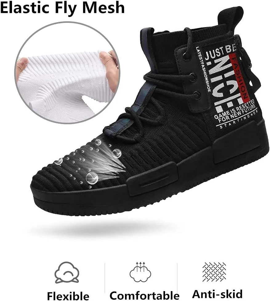 Mens High Top Fashion Sneaker Casual Slip on Walking Shoes for Men
