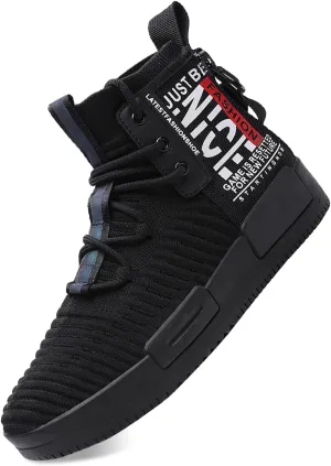 Mens High Top Fashion Sneaker Casual Slip on Walking Shoes for Men