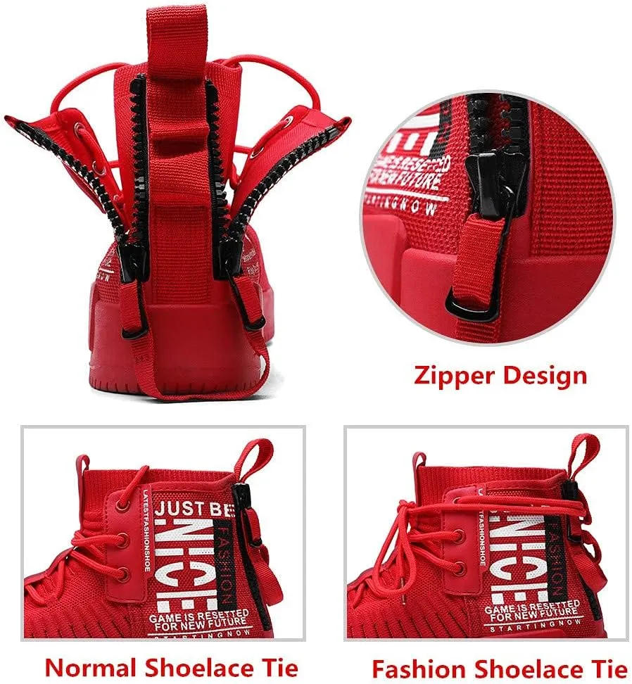 Mens High Top Fashion Sneaker Casual Slip on Walking Shoes for Men
