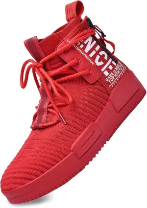 Mens High Top Fashion Sneaker Casual Slip on Walking Shoes for Men