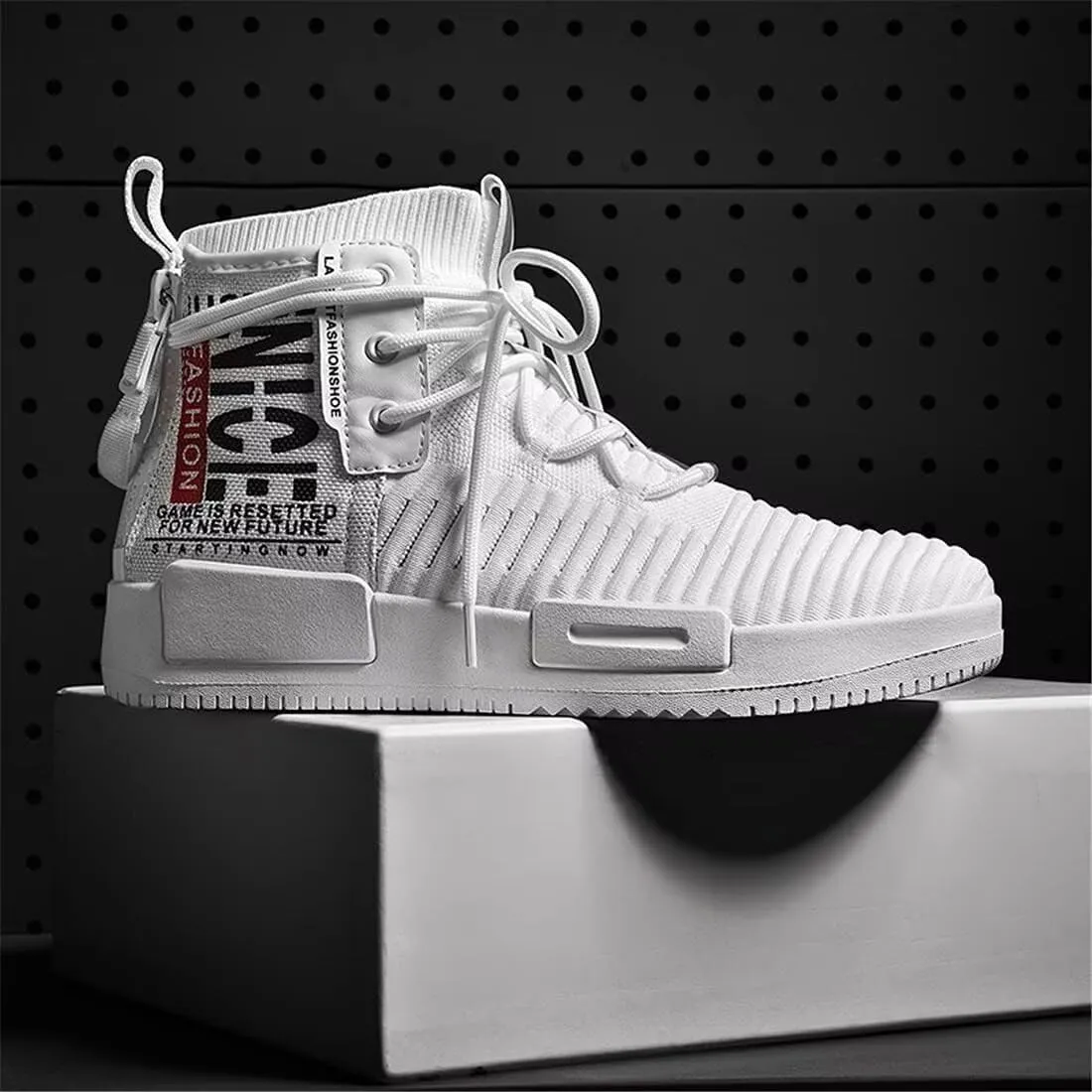Mens High Top Fashion Sneaker Casual Slip on Walking Shoes for Men