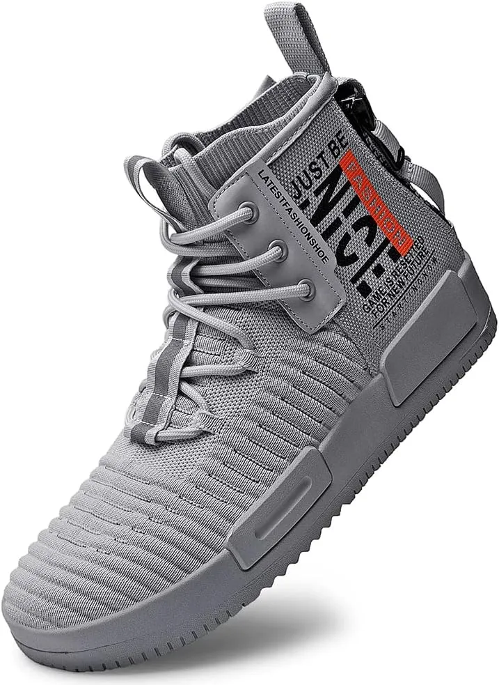 Mens High Top Fashion Sneaker Casual Slip on Walking Shoes for Men