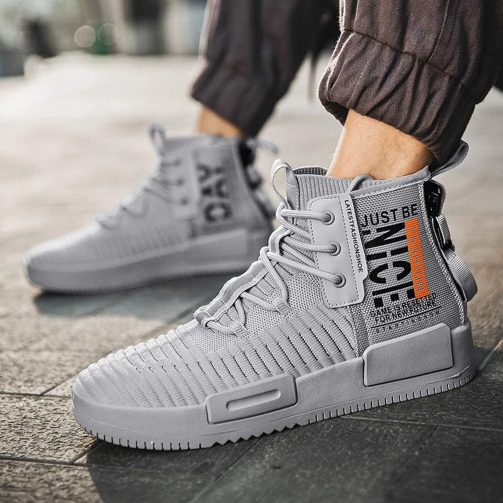 Mens High Top Fashion Sneaker Casual Slip on Walking Shoes for Men