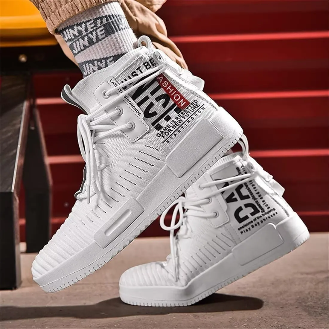 Mens High Top Fashion Sneaker Casual Slip on Walking Shoes for Men