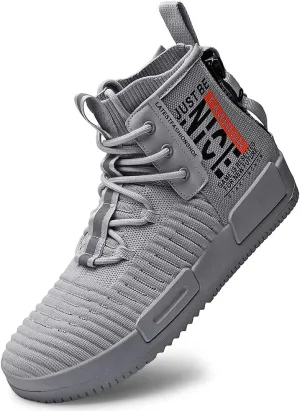 Mens High Top Fashion Sneaker Casual Slip on Walking Shoes for Men