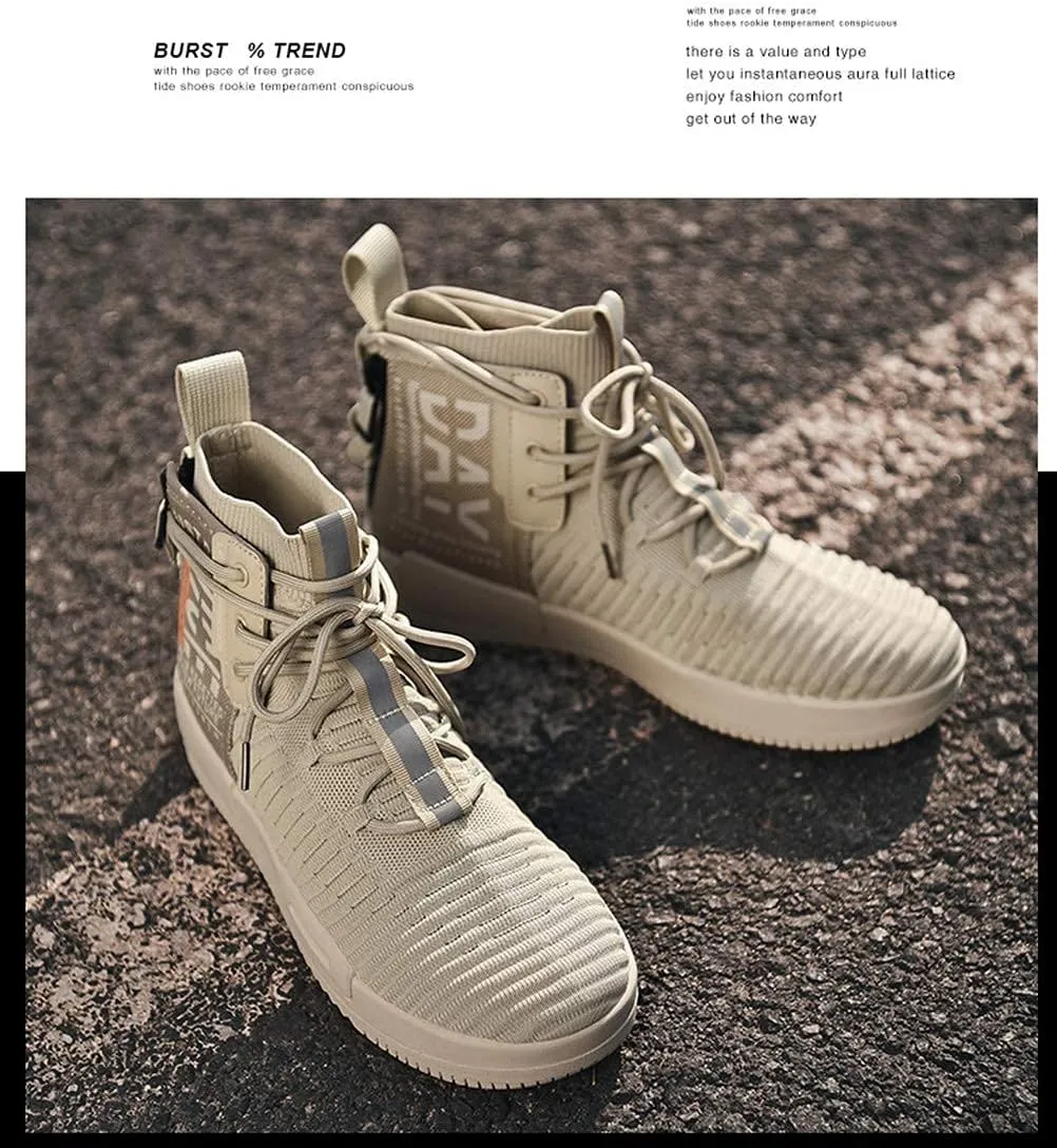 Mens High Top Fashion Sneaker Casual Slip on Walking Shoes for Men