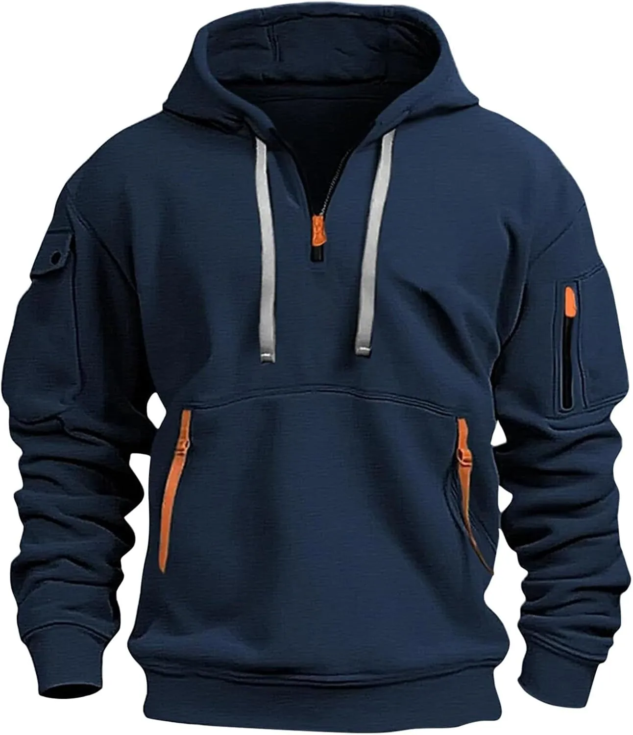 Men's Hoodies Stylish Fall Trendy Long Sleeve Lightweight Drawstring Hoodies Outerwear Fashion Soft Sweatshirt