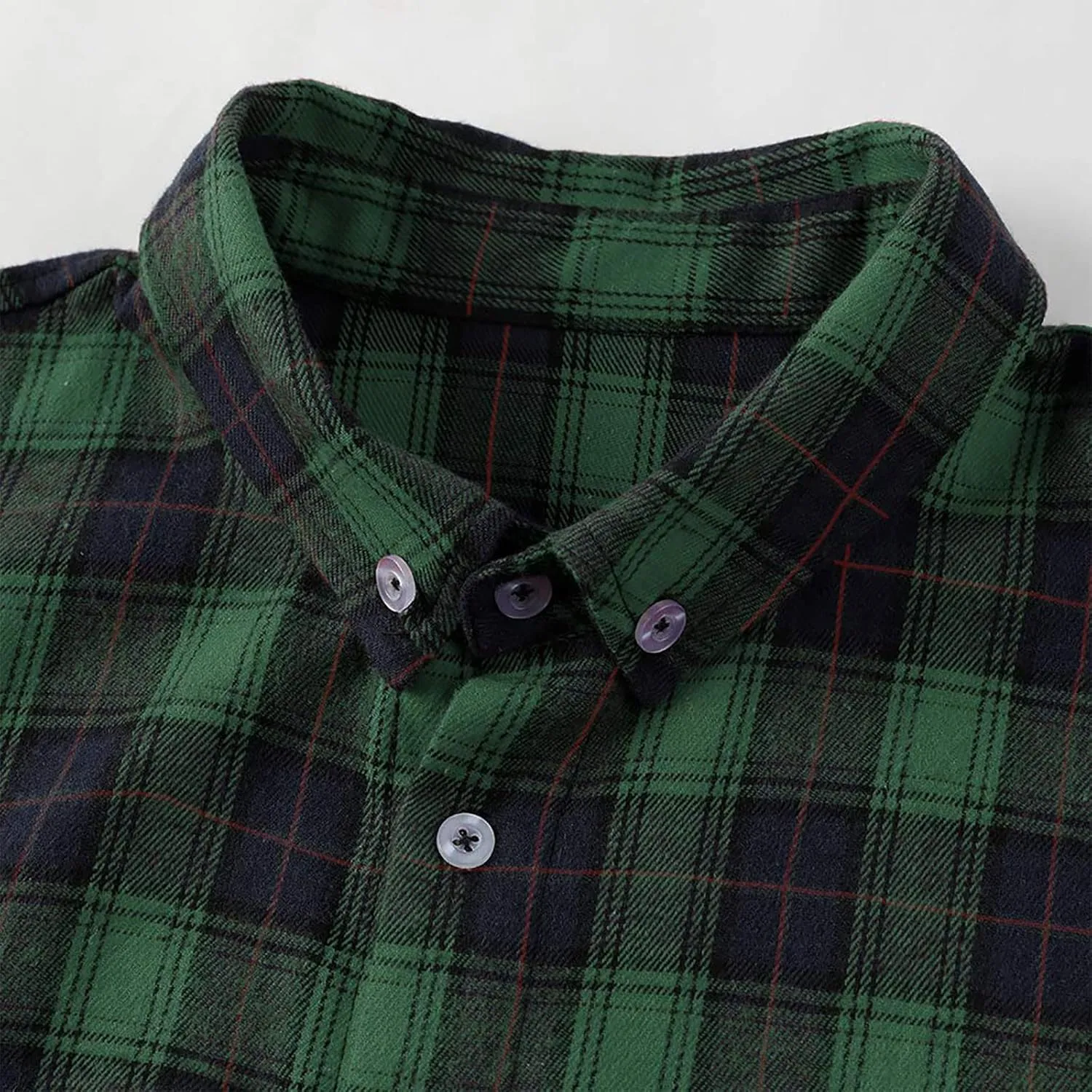 Mens Long Sleeve Shirt for Men Warm Casual Soft Button Down Plaid Shirt Regular Lightweight Shirt Jacket Plus Size