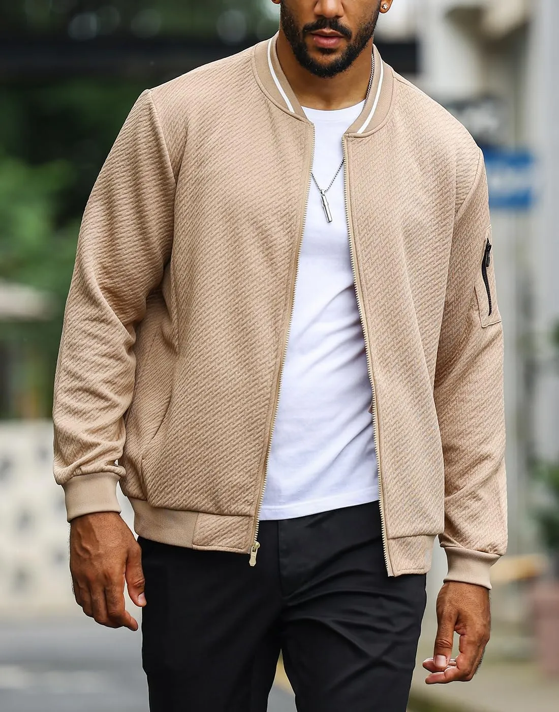 Mens Loose Fit Lightweight Jacket Casual Stylish bomber Jacket
