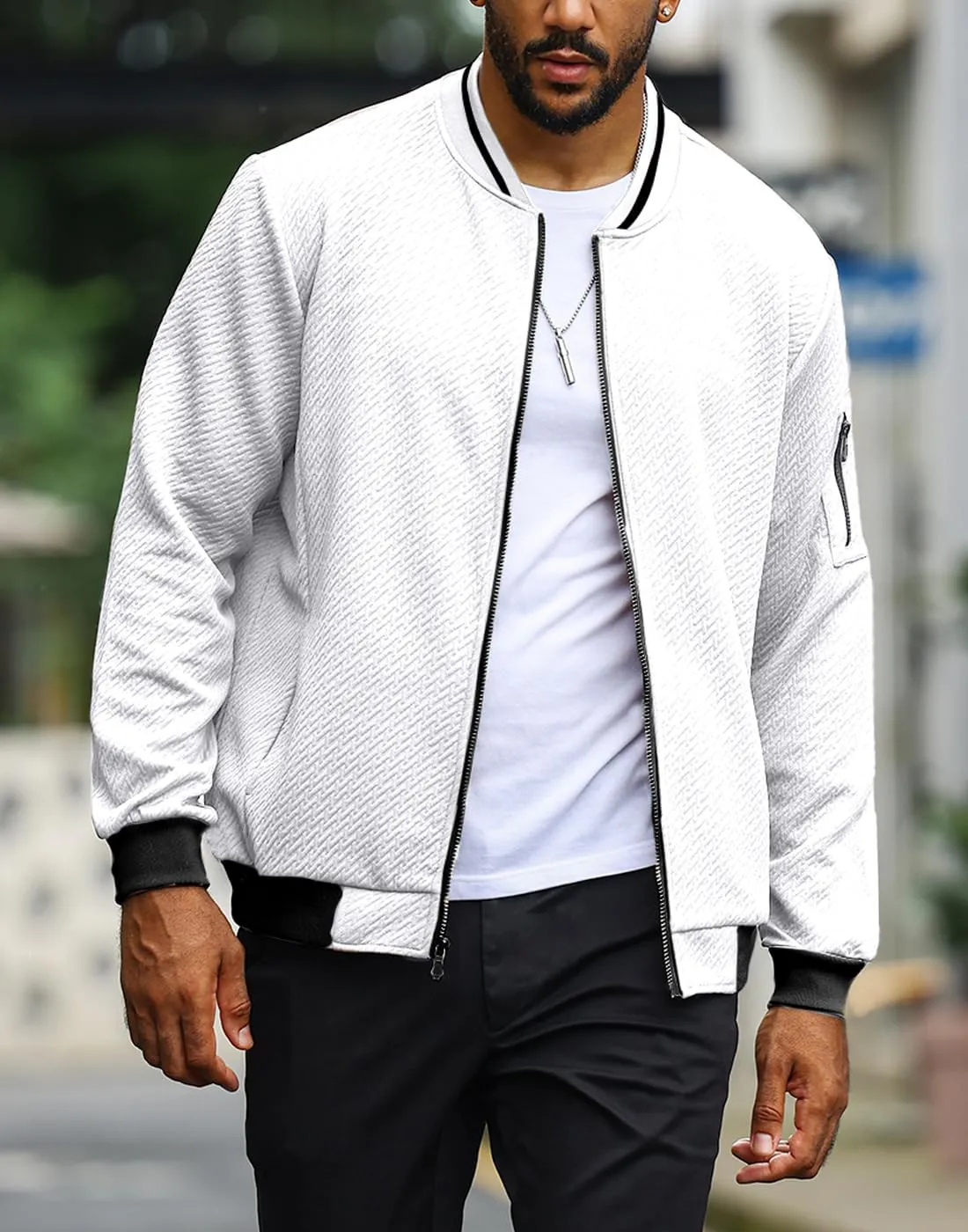 Mens Loose Fit Lightweight Jacket Casual Stylish bomber Jacket