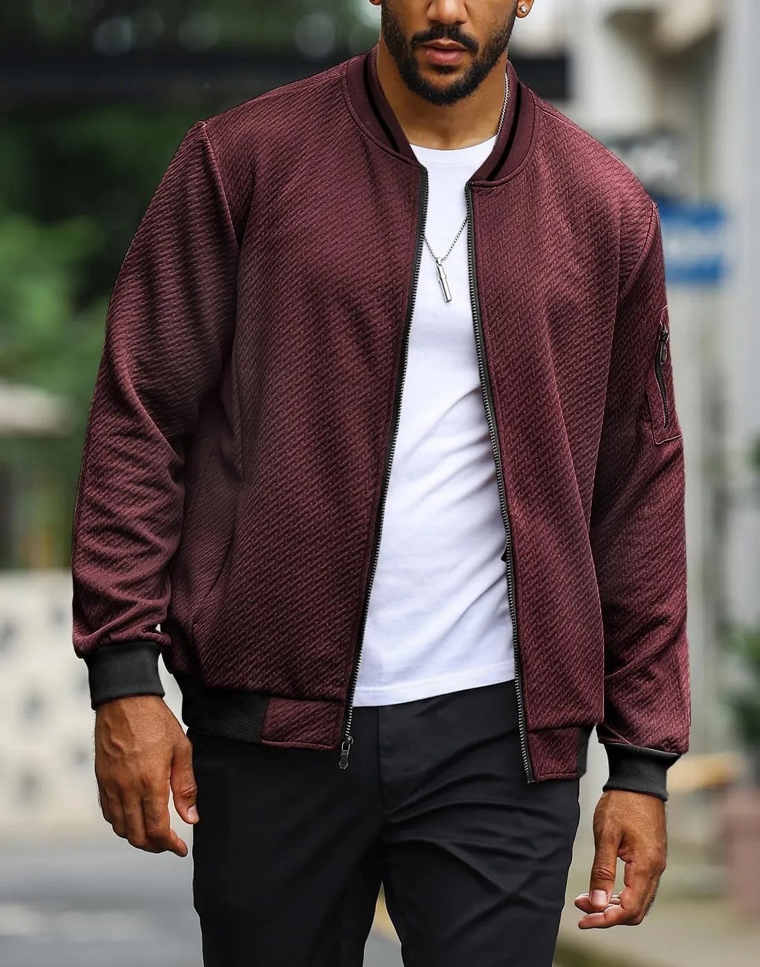Mens Loose Fit Lightweight Jacket Casual Stylish bomber Jacket