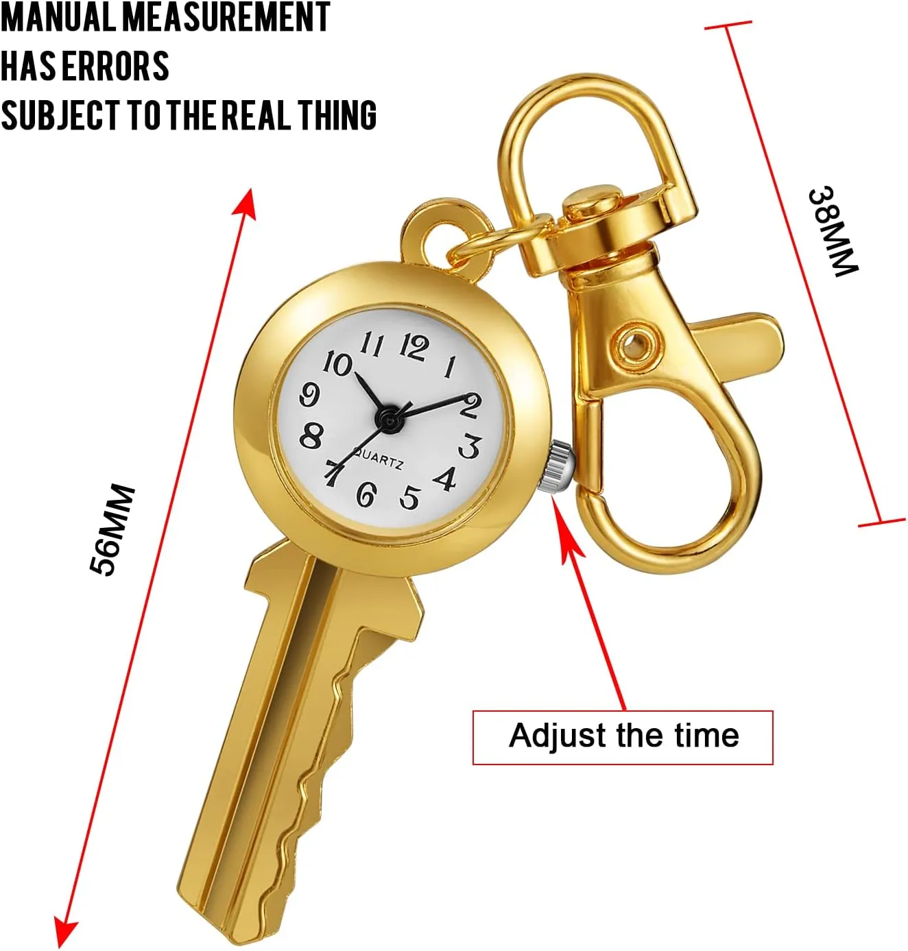 Men's Portable Quartz Pocket Watch with Key Chain,Portable Quartz Arabic Digital Dial Pocket Watches with Chain