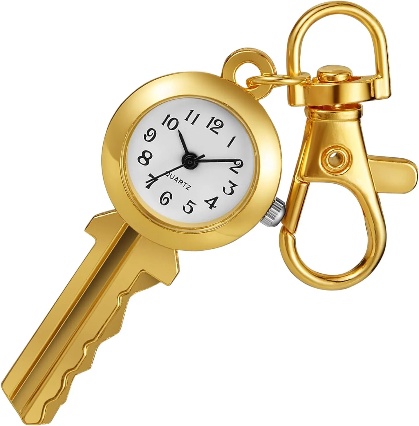 Men's Portable Quartz Pocket Watch with Key Chain,Portable Quartz Arabic Digital Dial Pocket Watches with Chain