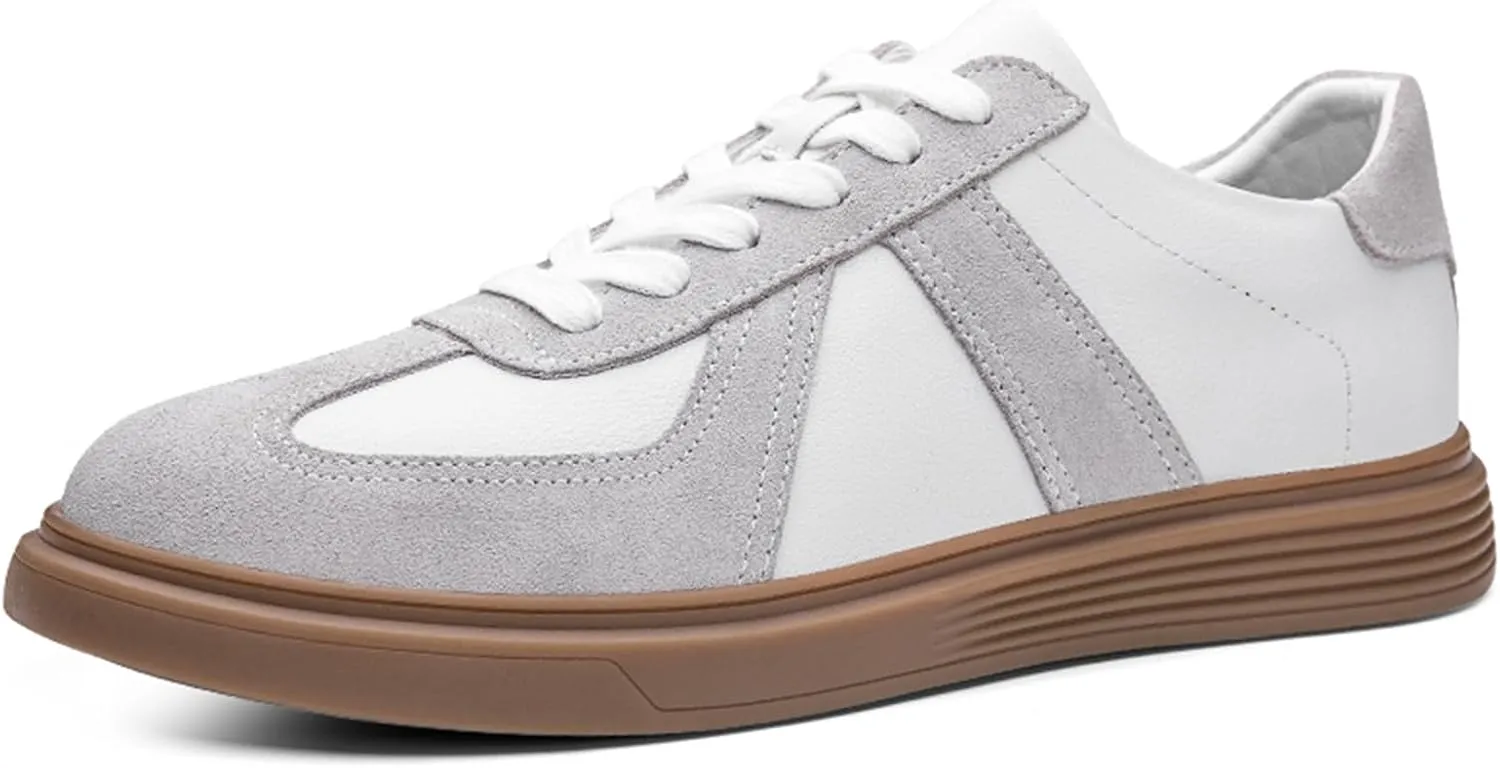 Men's Retro Leather Trainers Skateboarding Sneakers Shoes Casual Fashion Sneaker Lightweight for Men