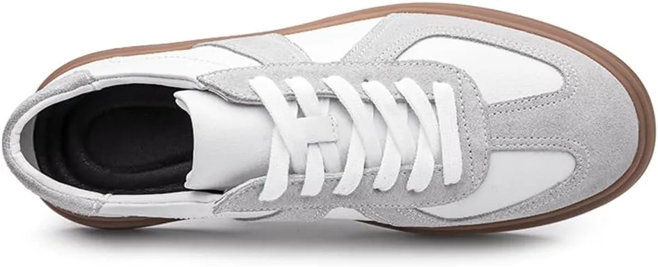 Men's Retro Leather Trainers Skateboarding Sneakers Shoes Casual Fashion Sneaker Lightweight for Men