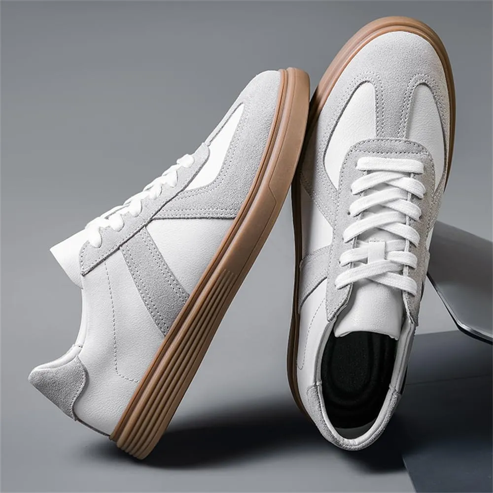 Men's Retro Leather Trainers Skateboarding Sneakers Shoes Casual Fashion Sneaker Lightweight for Men