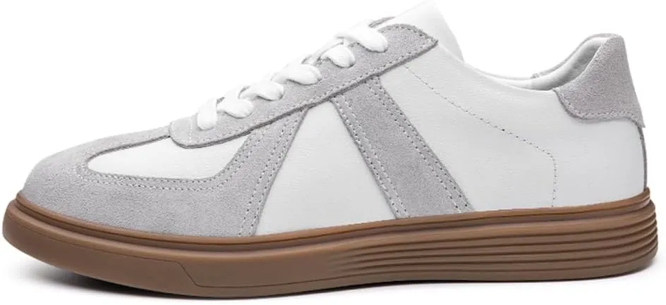 Men's Retro Leather Trainers Skateboarding Sneakers Shoes Casual Fashion Sneaker Lightweight for Men