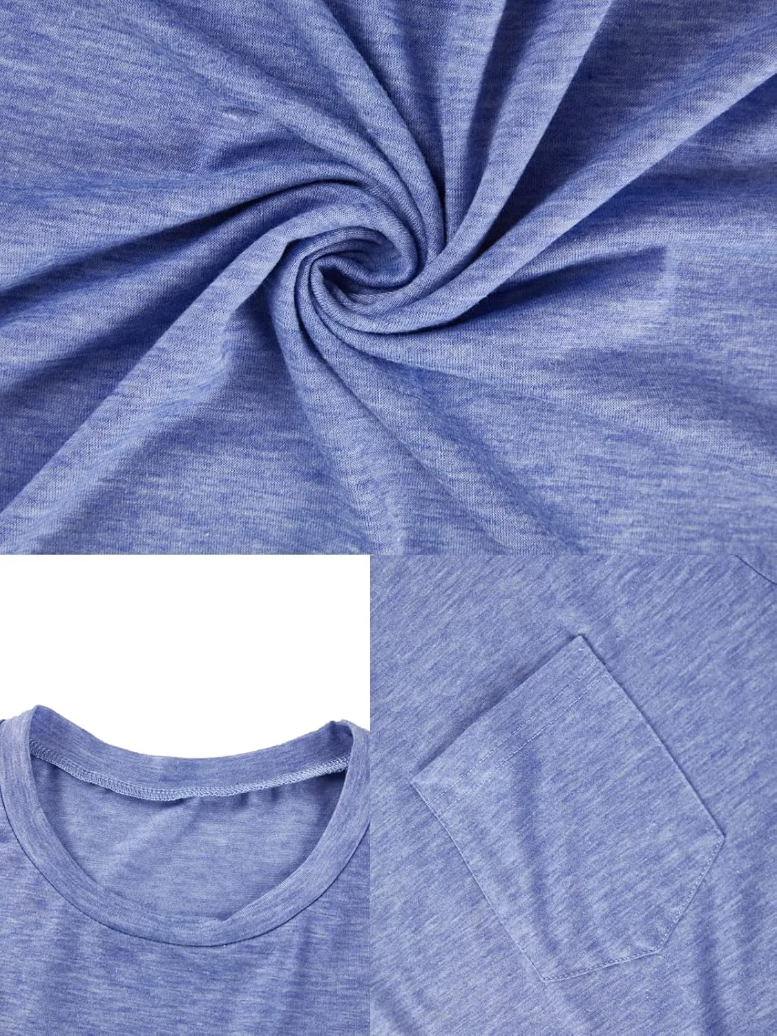 Men's Short Sleeve Soft T-Shirt Casual Solid Color Crew Neck Tee Tops Pocket Shirt