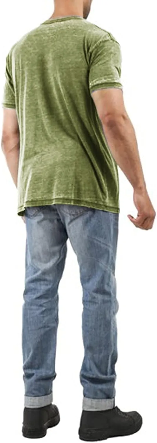 Men's Short Sleeve Soft T-Shirt Casual Solid Color Crew Neck Tee Tops Pocket Shirt