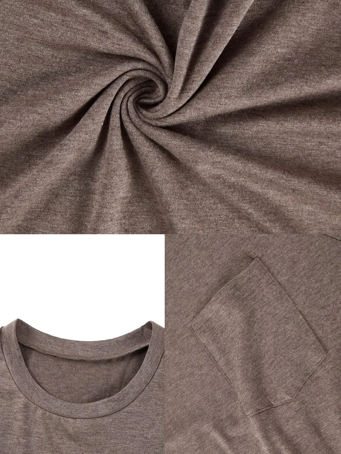 Men's Short Sleeve Soft T-Shirt Casual Solid Color Crew Neck Tee Tops Pocket Shirt