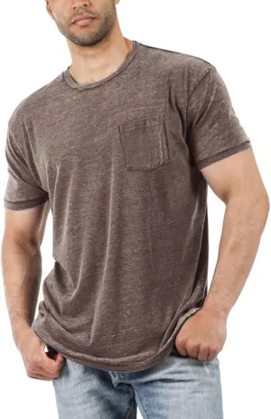 Men's Short Sleeve Soft T-Shirt Casual Solid Color Crew Neck Tee Tops Pocket Shirt