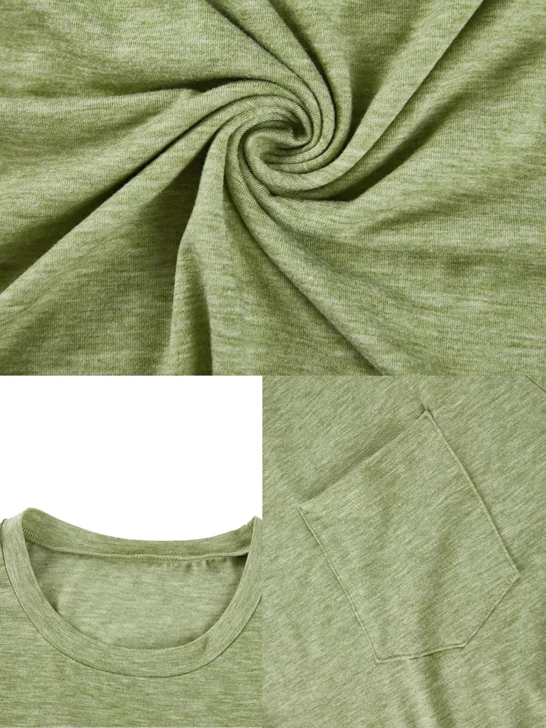Men's Short Sleeve Soft T-Shirt Casual Solid Color Crew Neck Tee Tops Pocket Shirt