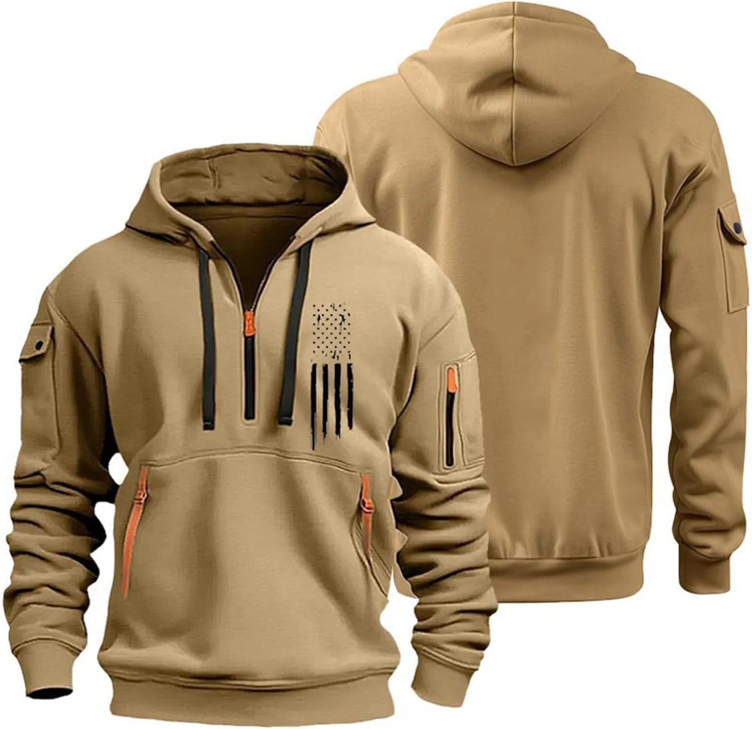 Mens Sweatshirts 1/4 Zip Stylish Lightweight Soft Drawstring Hoodies for Men Comfort Casual Hoodie with Pockets
