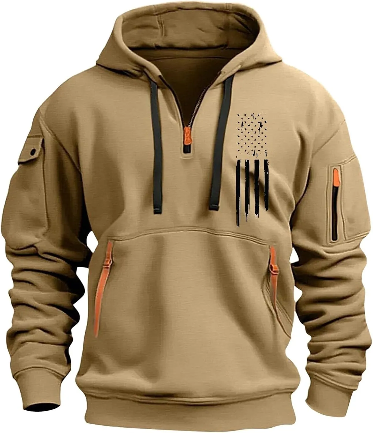 Mens Sweatshirts 1/4 Zip Stylish Lightweight Soft Drawstring Hoodies for Men Comfort Casual Hoodie with Pockets