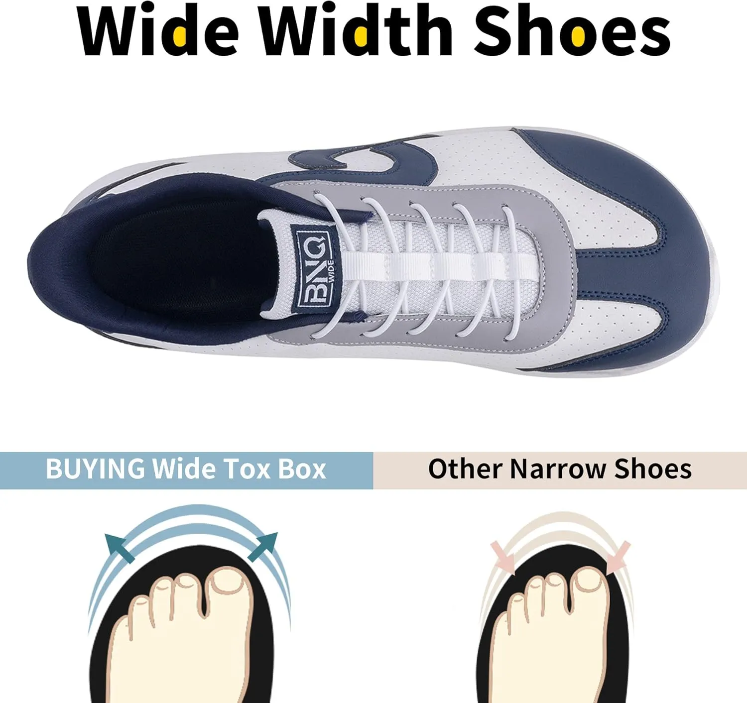 Mens Wide Toe Box Walking Shoes Arch Support Tennis Sneakers Zero Drop Minimalist Casual Shoes Size 7-12