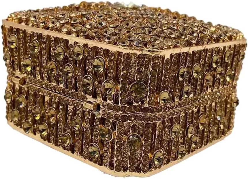 Mini Square Crystal Evening Bag for Women Special Eye Rhinestones Clutch Purse Bling Evening Party Dating Handbag