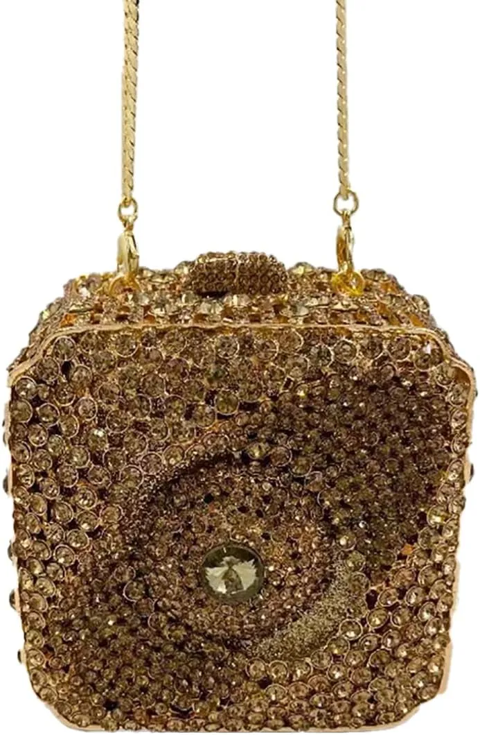Mini Square Crystal Evening Bag for Women Special Eye Rhinestones Clutch Purse Bling Evening Party Dating Handbag
