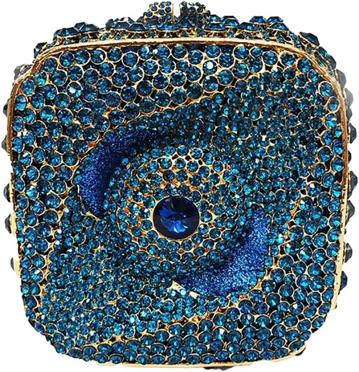 Mini Square Crystal Evening Bag for Women Special Eye Rhinestones Clutch Purse Bling Evening Party Dating Handbag