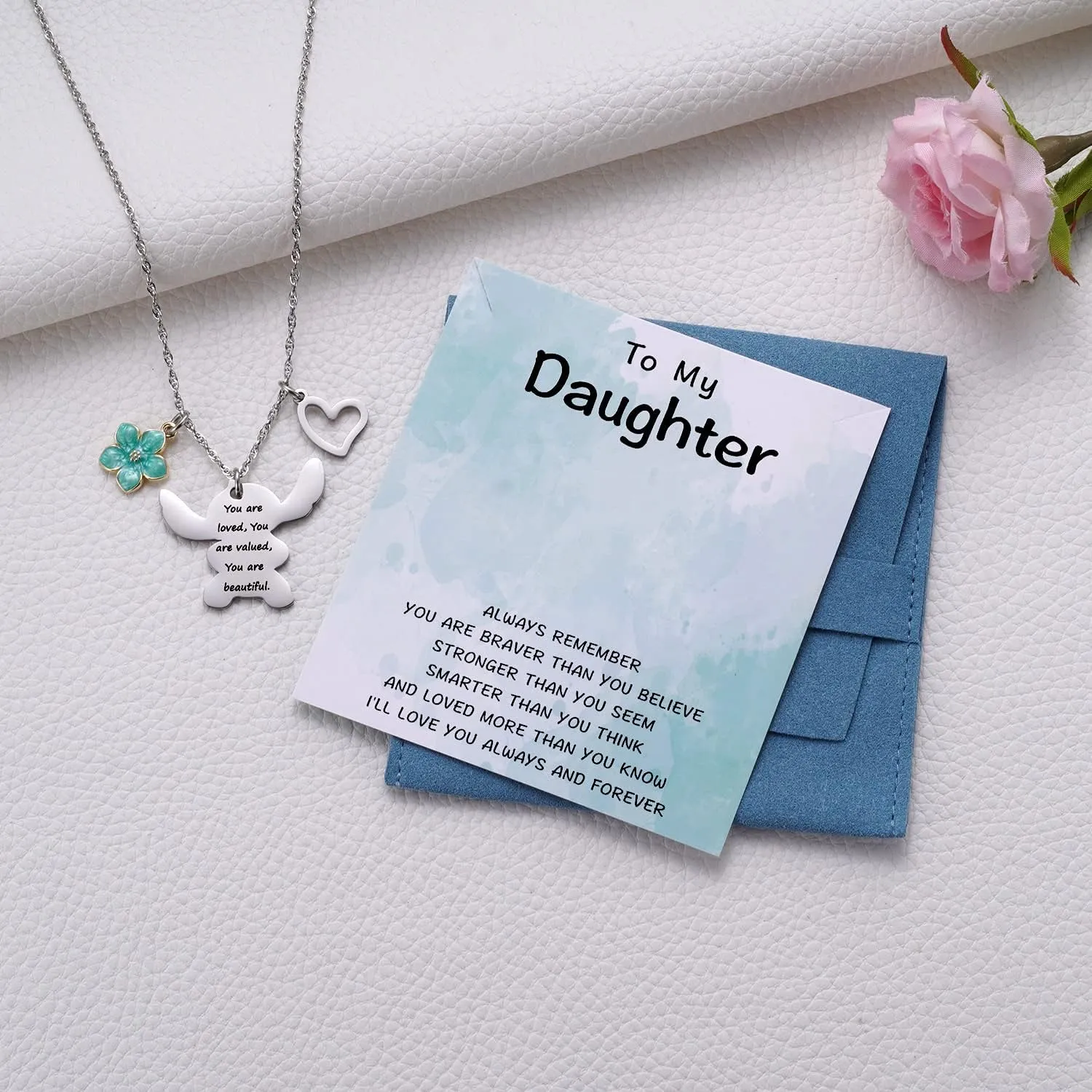 MIXJOY You are My Sunshine Necklace&Greeting Card, Birthday Christmas for Women Niece Daughter Granddaughter