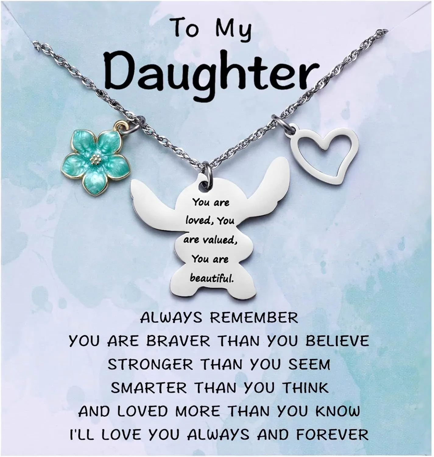 MIXJOY You are My Sunshine Necklace&Greeting Card, Birthday Christmas for Women Niece Daughter Granddaughter