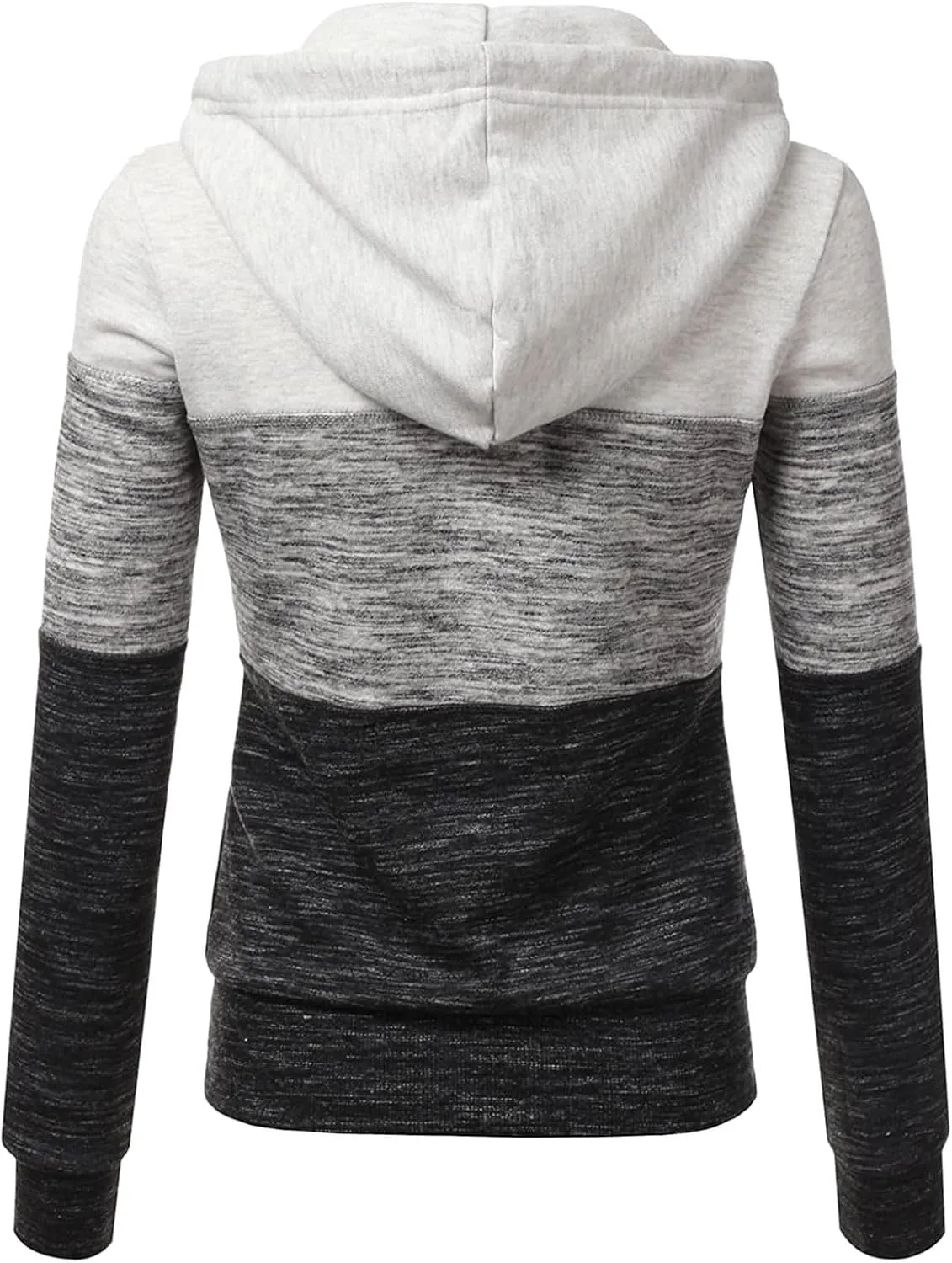 Mmoneyake Women Hoodies with Zipper Color Block Hoodie Zip-Up Jersey Jacket Long Sleeve Comfortable Lightweight Sweatshirt