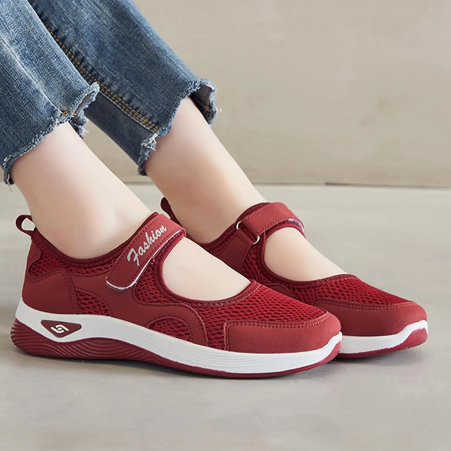 Mmoneyake Women's Comfortable Working Nurse Shoes Diabetic Non Slip Work Shoes Adjustable Barefoot Casual Sneakers Breathable Walking Buffer Fitness Casual Nursing Orthotic Lightweight Shoe